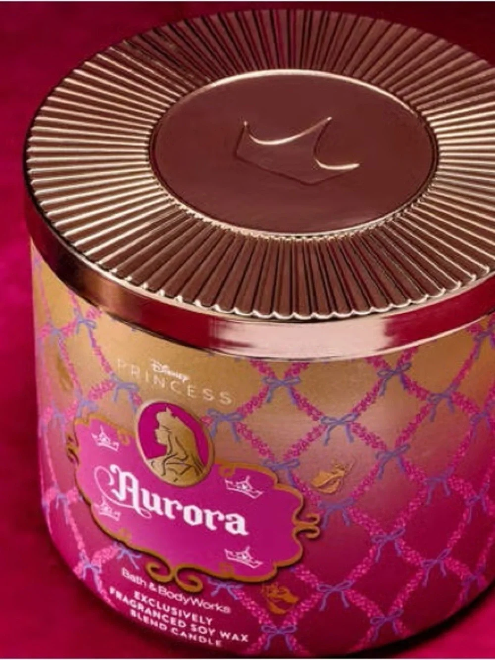 Bath & Body Works Aurora 3-Wick Candle - Pink & Gold Decorative Jar